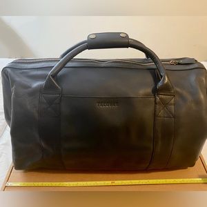 Genuine Leather Black Duffle Weekender Bag- Tecovas Brand